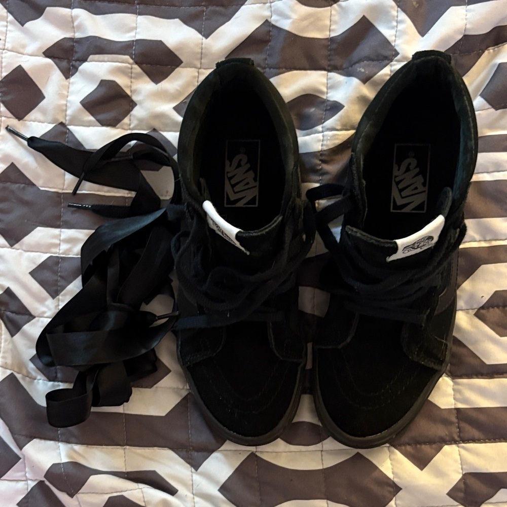 Vans Black High- Top Satin Sneakers - Picture 3 of 4